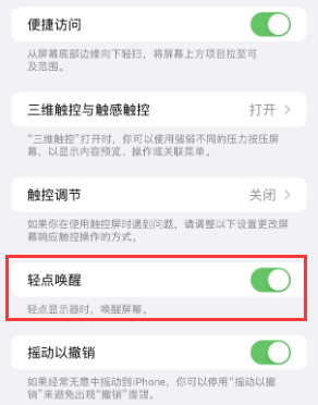 德惠苹果授权维修站分享iPhone轻点无法唤醒怎么办 